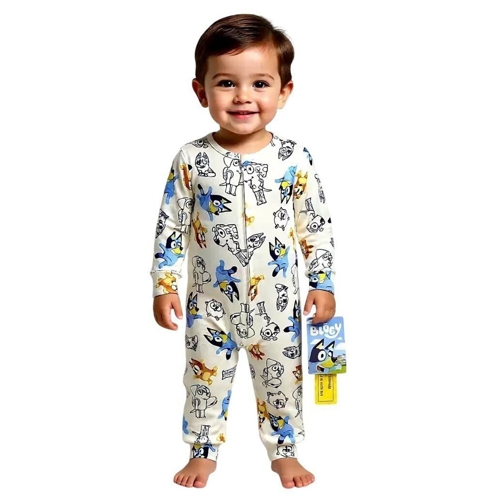 Bluey and SpongeBob SquarePants Baby Pajamas Bundle 2 Pack Sleepers 18MOS NWT - Picture 4 of 7
